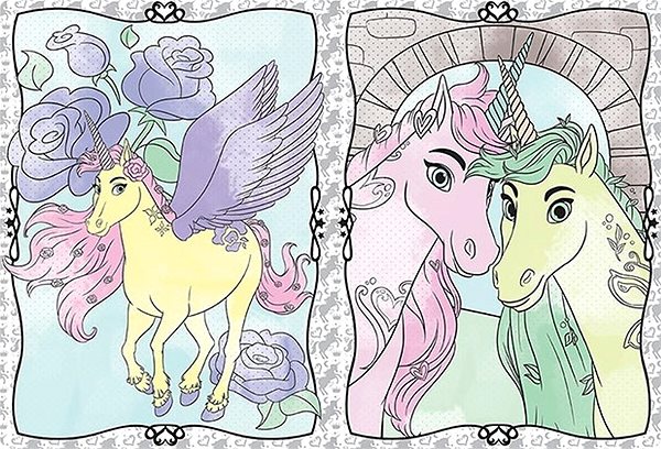 colouring page Paint with water Unicorns.