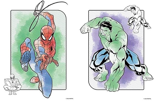 colouring page Paint with water A4 Marvel .