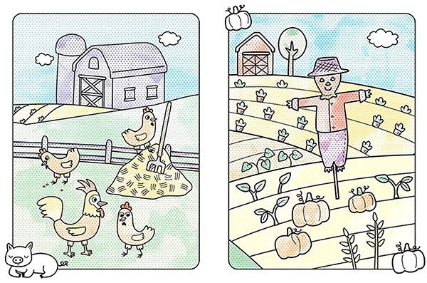 colouring page Paint with water A4 Farm .