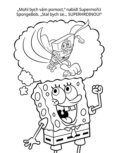 SpongeBob colouring page SpongeBob the superhero.