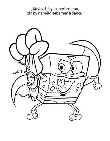SpongeBob colouring page SpongeBob the superhero.