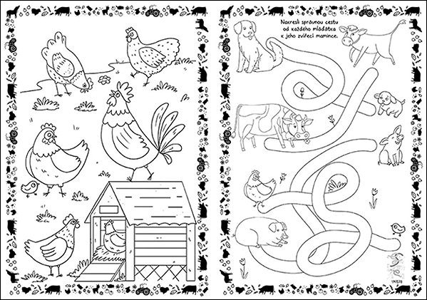 colouring pages A4 colouring pages with stickers Farm.