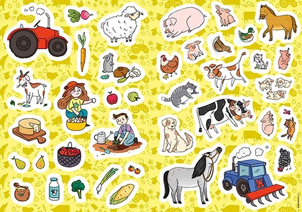 colouring pages A4 colouring pages with stickers Farm.
