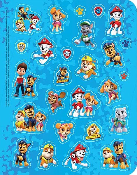 colouring books 100 stickers with colouring pages Paw Patrol.