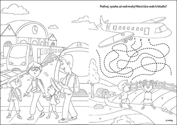colouring pages A4 colouring pages with stickers Transport.