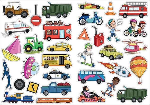 colouring pages A4 colouring pages with stickers Transport.