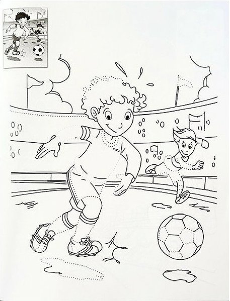 colouring pages Cheerful crayon Football: Super painting.