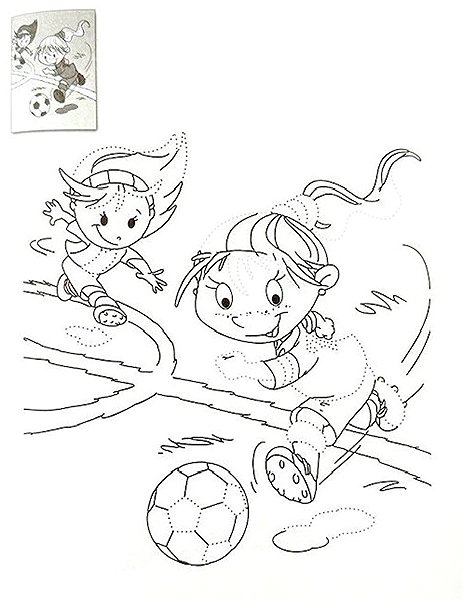 colouring pages Cheerful crayon Football: Super painting.