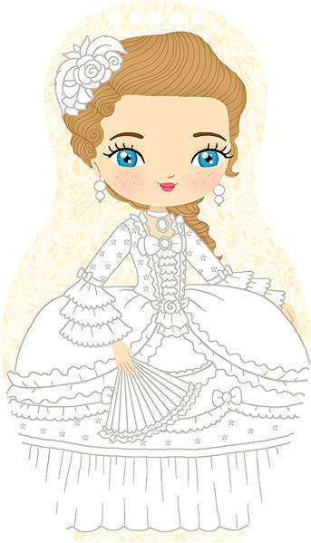 colouring pages We dress up dolls Princess Emma: colouring pages.