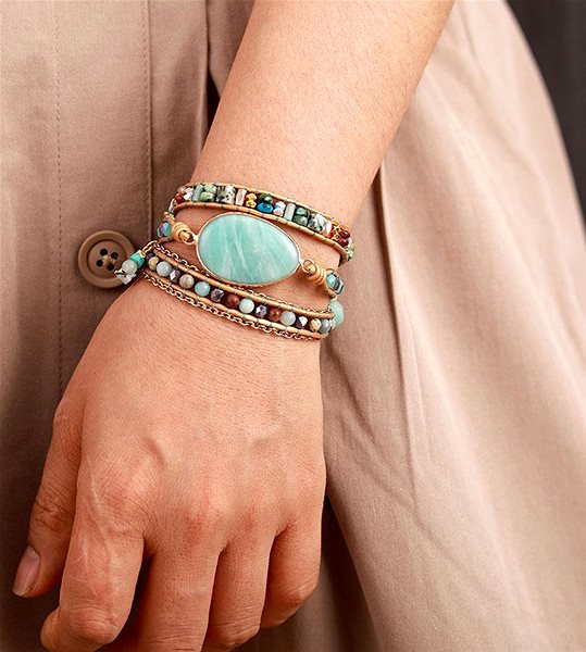 Flor de Cristal Wrap Bracelet Light Amazonite - Inspiration.