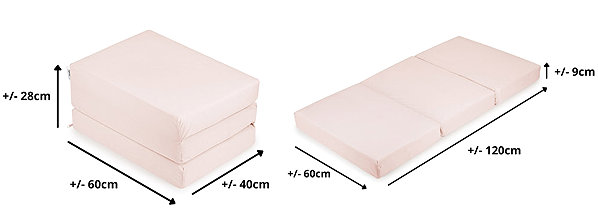 Flumi Folding children's mattress with cover 120 × 60, pink.