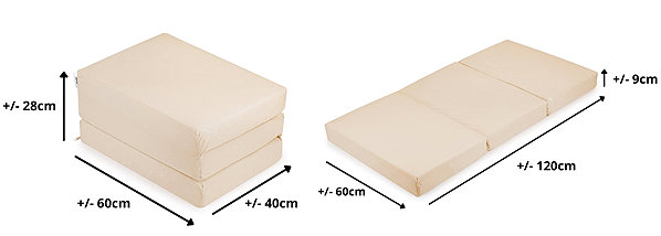 Flumi Folding baby mattress with cover 120 × 60, beige.
