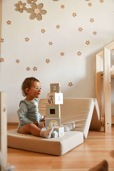 Flumi Folding baby mattress with cover 120 × 60, beige.