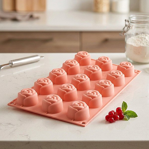 Baking Mould Silikomart Silicone baking mould Small Rose 15 Lifestyle