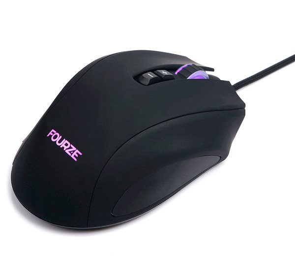 Gamer egér Fourze GM110 Gaming Mouse Black Oldalnézet