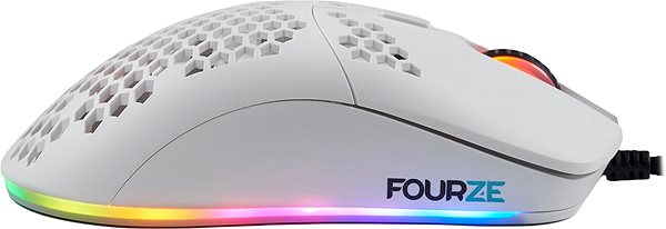 Gaming Mouse Fourze GM800 Gaming Mouse RGB Jet Pearl White Lateral view