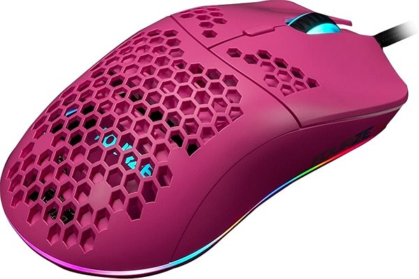 Gaming-Maus Fourze GM800 Gaming Mouse RGB Pink Seitlicher Anblick