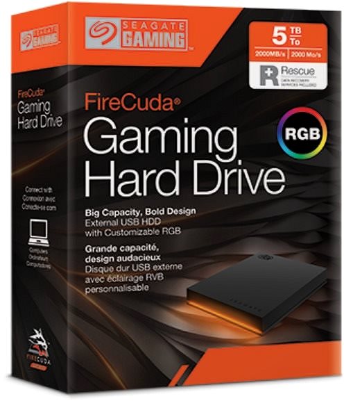 External Hard Drive Seagate FireCuda Gaming HDD 1TB Packaging/box