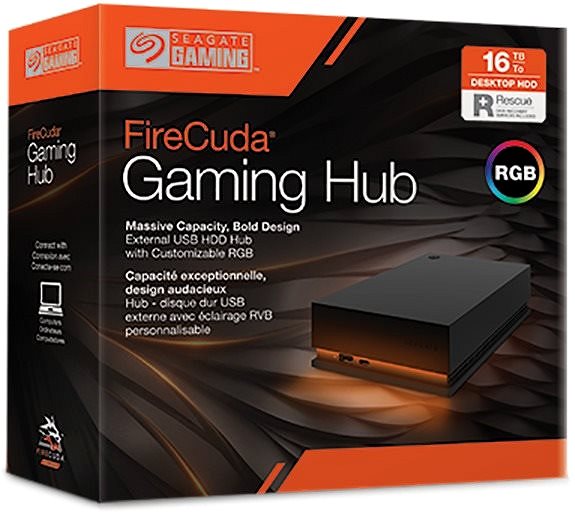 External Hard Drive Seagate FireCuda Gaming HUB 8TB Packaging/box