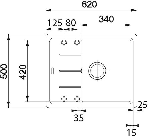 Granite Sink Franke BFG 611-62 620x500-white ice Technical draft
