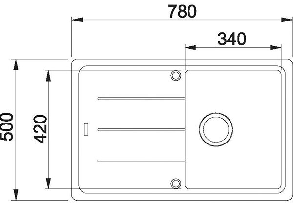 Granite Sink Franke BFG 611-78 780x500-white ice Technical draft