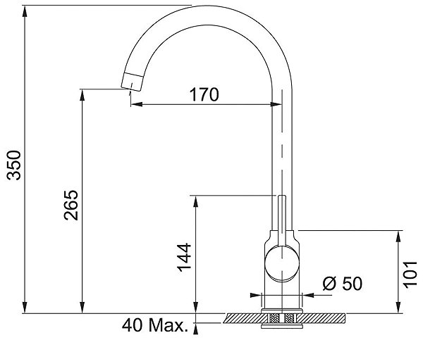 Tap FRANKE FP 9000.071 Onyx NEW Technical draft