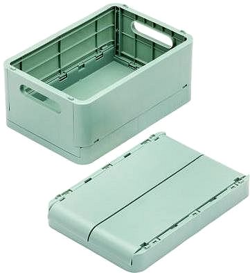 Úložný box FORMA Skladací úložný box Joe 36, S, sivo-zelený ...