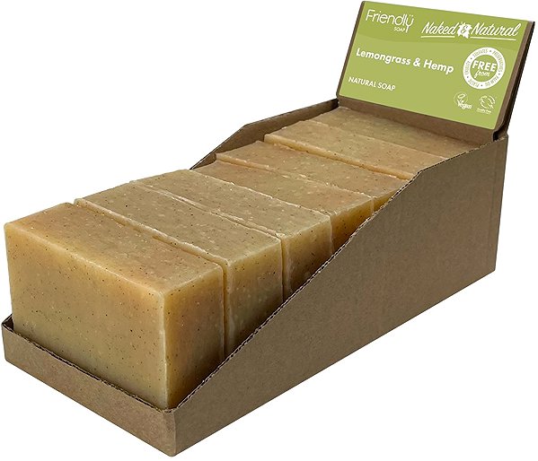 Solid soap Friendly Soap natural lemongrass and hemp 7 pcs zero waste packaging .