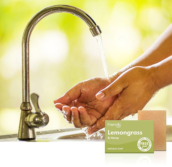 Solid soap Friendly Soap natural lemongrass and hemp 7 pcs zero waste packaging .