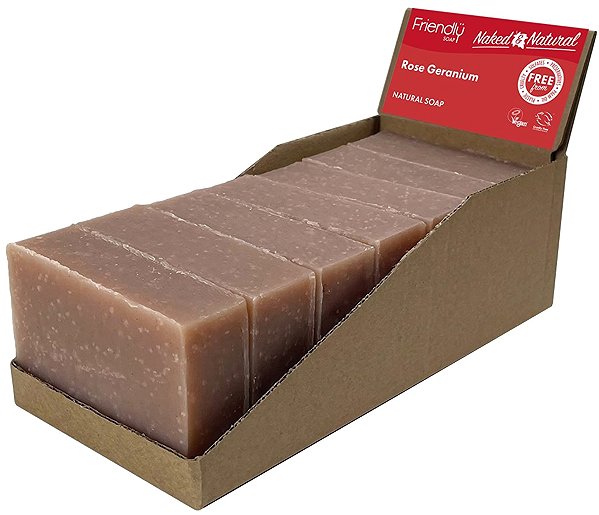 Solid soap Friendly Soap natural geranium 7 pcs zero waste packaging .