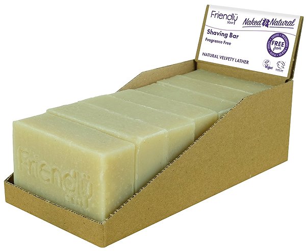 Friendly Soap natural solid shaving soap without fragrance 7 pcs zero waste packaging.