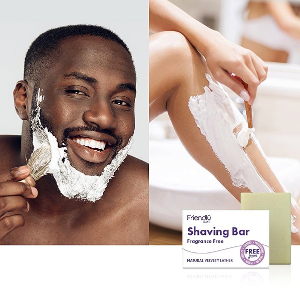 Friendly Soap natural solid shaving soap without fragrance 7 pcs zero waste packaging.