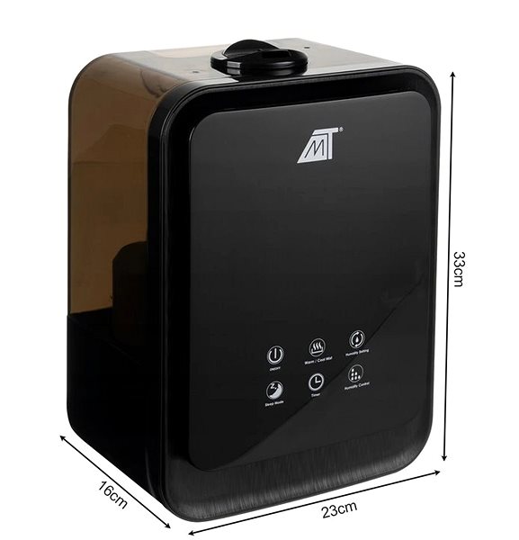 Air Humidifier Malatec 16405 Ultrasonic humidifier with ionizer 4,5 L black ...