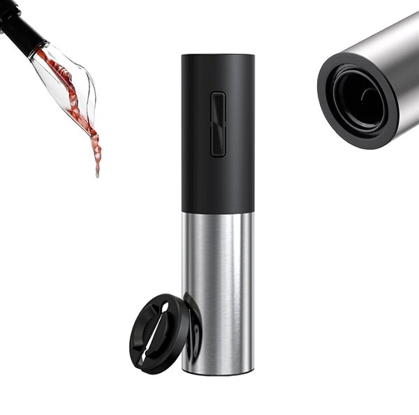 Otvárač na víno Verk Automatický elektrický otvárač na víno USB strieborno-čierny ...