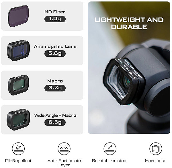 FREEWELL Osmo Pocket 3 Lens & ND Filters Kit.