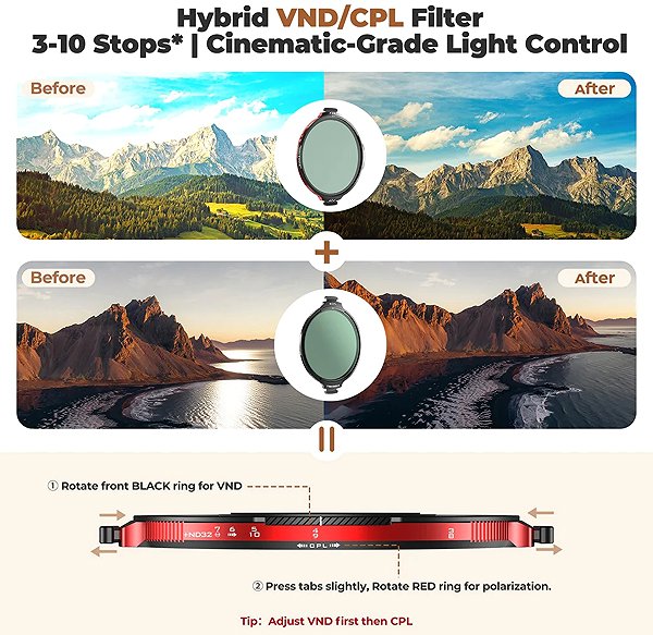 FREEWELL Real Locking Variable ND/CPL Filter All Day Kit ND Filter.