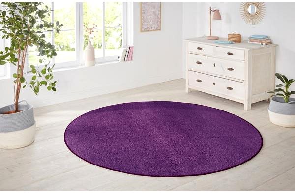 Koberec Hanse Home Collection Kusový koberec Nasty 101150 Purple kruh 200 × 200 cm ...