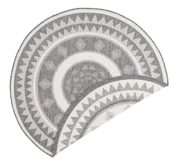 Koberec NORTHRUGS Kusový koberec Twin Supreme 103413 Jamaica grey creme kruh, 140 × 140 cm ...
