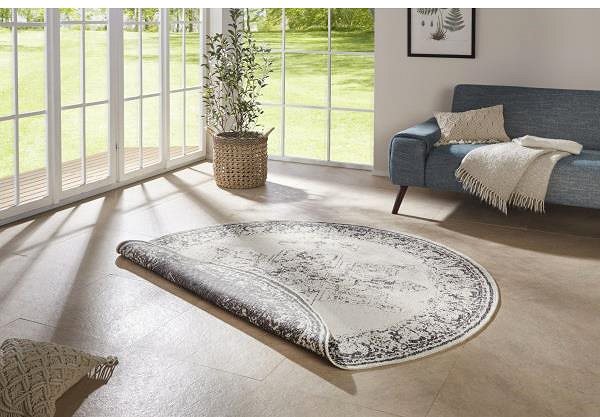 Koberec NORTHRUGS Kusový koberec Twin Supreme 104136 Grey/Cream kruh, 140 × 140 cm ...