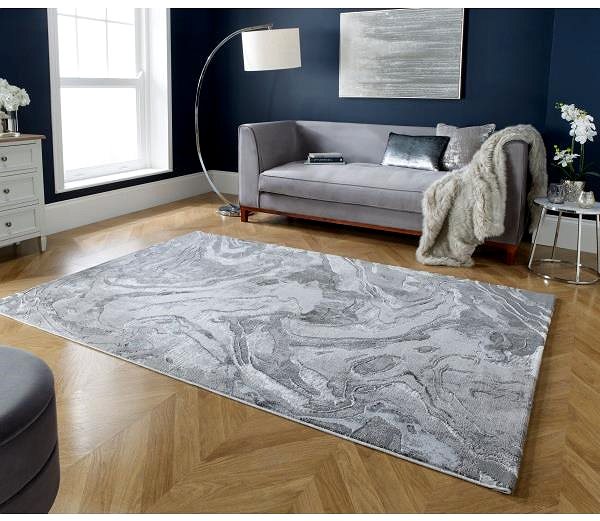 Koberec Flair Rugs Kusový koberec Eris Marbled Silver 300 × 400 cm ...
