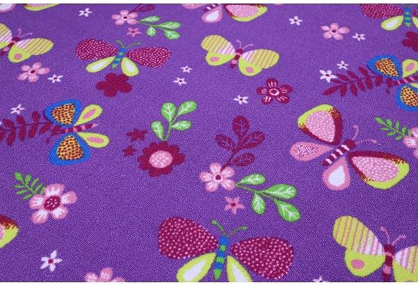 Koberec Vopi Detský kusový koberec Motýlik 5291 fialový 200 × 200 cm ...