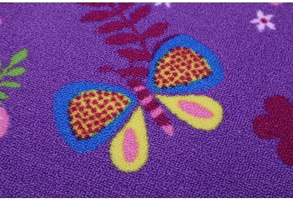 Koberec Vopi Detský kusový koberec Motýlik 5291 fialový 200 × 200 cm ...