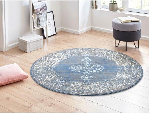 Koberec Hanse Home Collection Kusový koberec Gloria 105516 Sky Blue kruh 160 × 160 cm ...