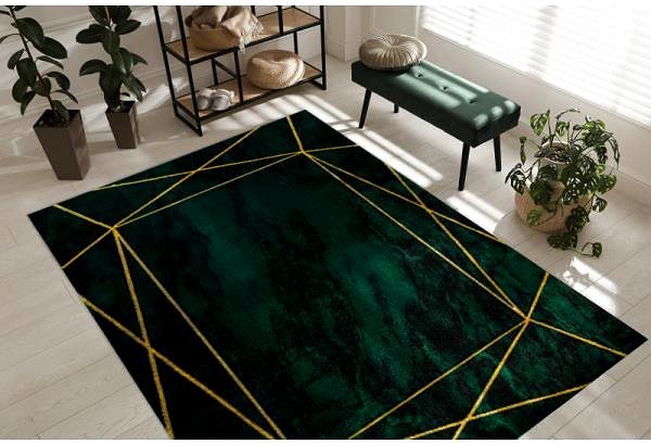 Koberec Dywany Łuszczów Kusový koberec Emerald 1022 green and gold 80 × 150 cm ...
