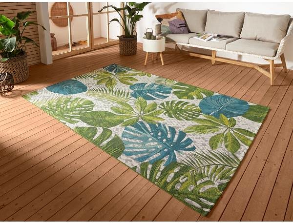 Koberec Hanse Home Collection Kusový koberec Flair 105617 Tropical Leaves Turqouise Green, 80 × 165 cm ...