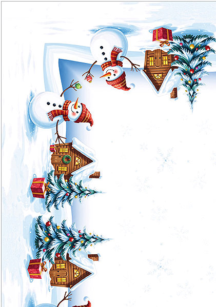 Runner 4sleep Christmas tablecloth 40 × 140 cm - snowmen, blue .