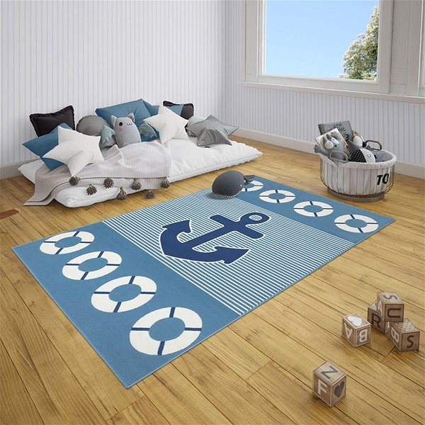 Koberec Detský Adventures 104561 Blue 80 × 150 cm ...
