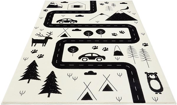 Koberec Detský Adventures 104564 Cream / black 80 × 150 cm ...