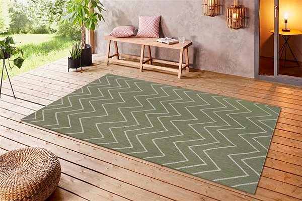 Koberec Kusový Flatweave 104843 Green/Cream 80 × 150 cm ...