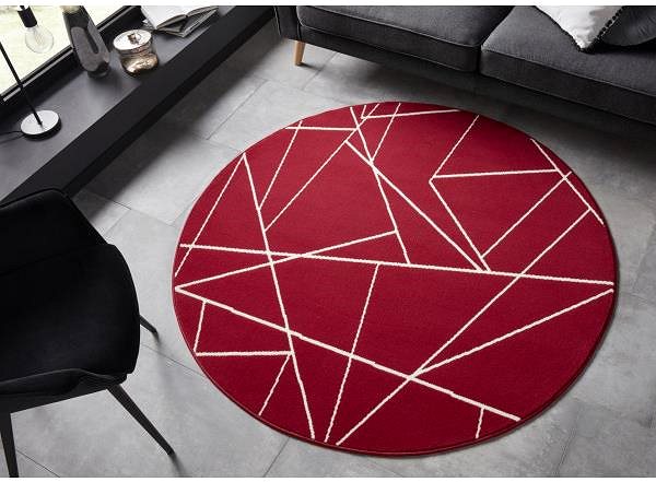 Koberec Kusový koberec Mujkoberec Original 104279 Red 140 × 140 (priemer) cm ...
